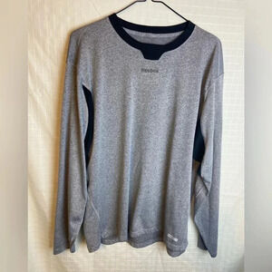 Reebok Men's Size Large Gray Active Casual Shirt Long Sleeve Athletic Logo